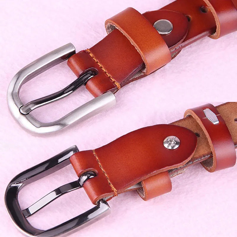 חגורת עור בעיצוב מחורר לנשים - Smallsupershop