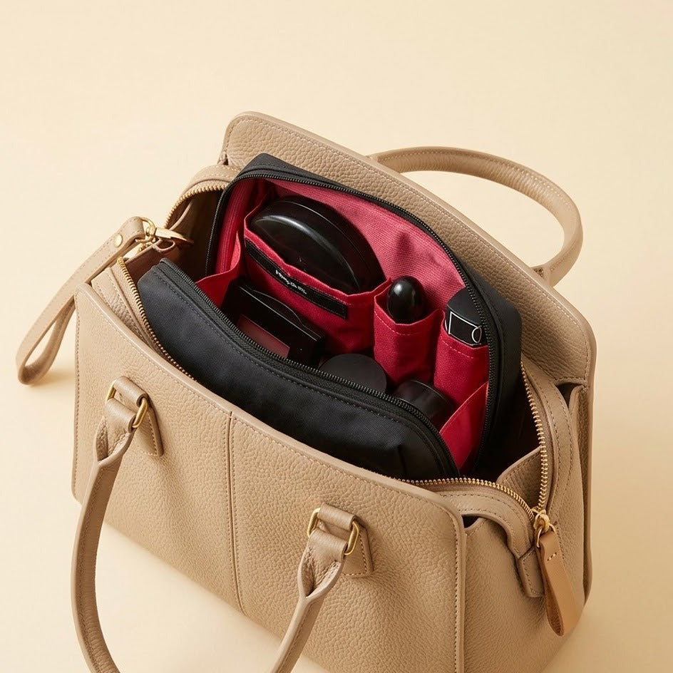 GlowCase in a handbag