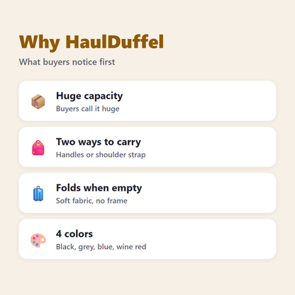 Why HaulDuffel