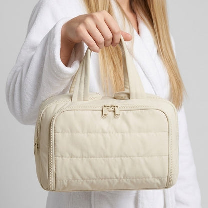 Puffy carried by the handles